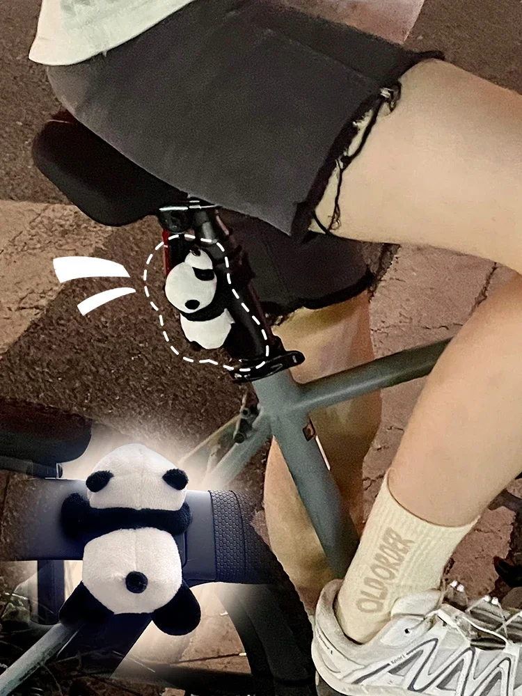 판다 자전거 장식 귀여운 자동차 액세서리, 도로 자전거 산악 자전거 인형 액세서리, 자동차 장식 액세서리