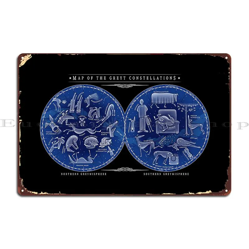 Mappa Delle Costellazioni Greyt Targa In Metallo Custom Club Bar Design Classic Bar Cave Tin Sign Poster