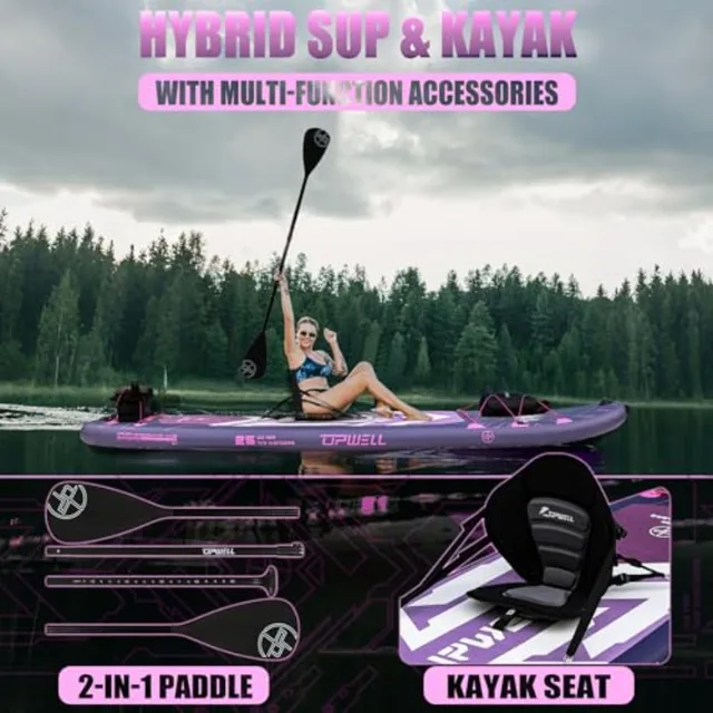 11'6"×35" Extra Wide Inflatable Paddle Board, Stand Up Paddle Board for Youth and Adults, Stable Design, Premium SUP Accessorie