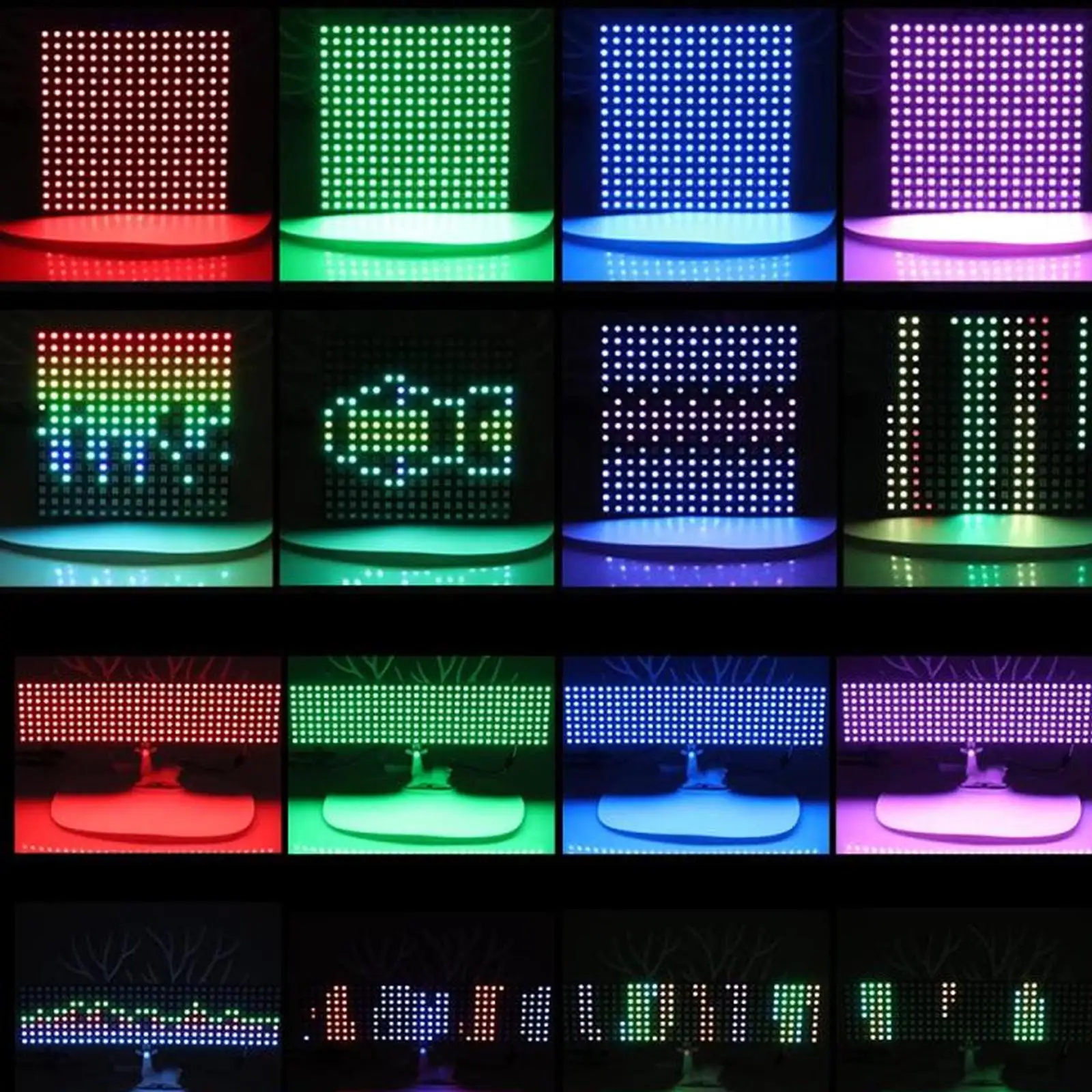 LED 픽셀 매트릭스 패널 스크린 WS2812B 유연한 이미지 비디오 텍스트 디스플레이