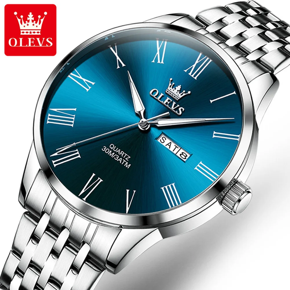 ساعات رجالية فاخرة أصلية من OLEVS مقاومة للماء من...