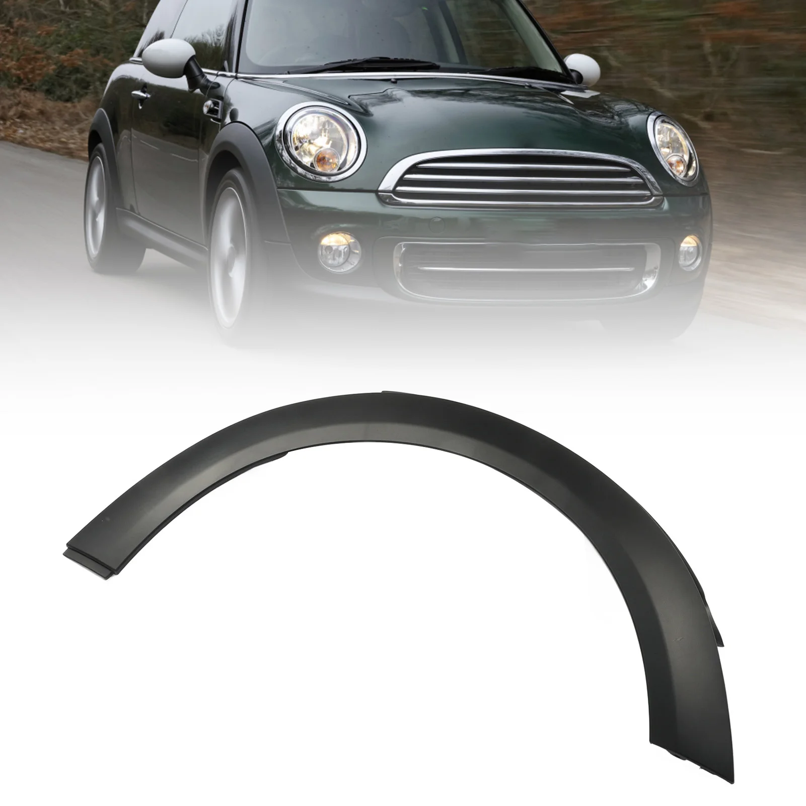 1PC 자동차 휠 아치 트림 51777349422 - Cooper Clubman R55 용 스포티 블랙 공기 역학 자동 외장 휠 눈썹 교체