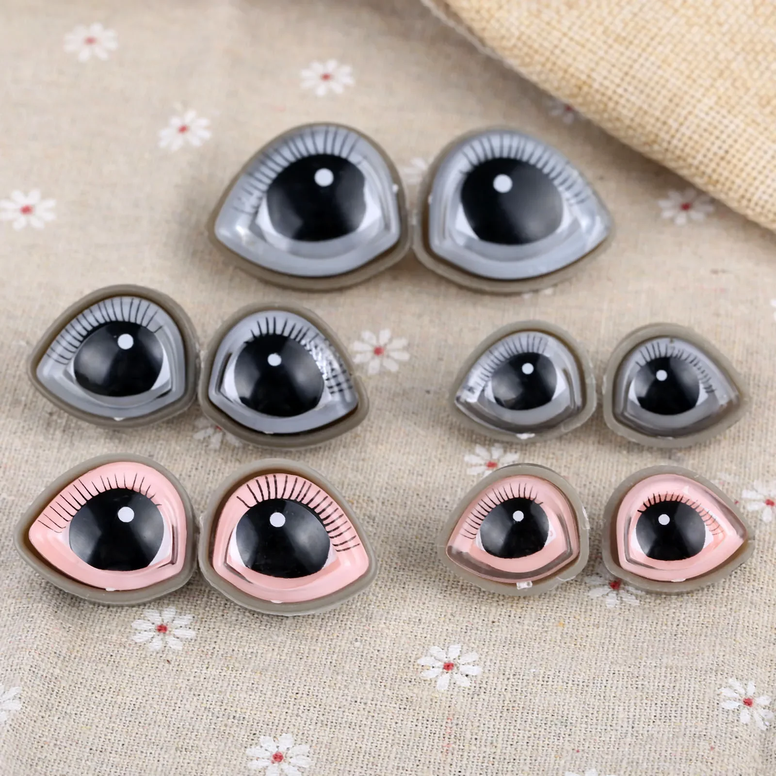 Safety Eyelash Doll Eyes Doll Accessories plastic safety eyes doll eyes googly doll eyes plastic toy eyes For Teddy Bear Stuffed Toys Snap Animal Scrapbooking Puppet Dolls Craft Eye DIY 10Sets