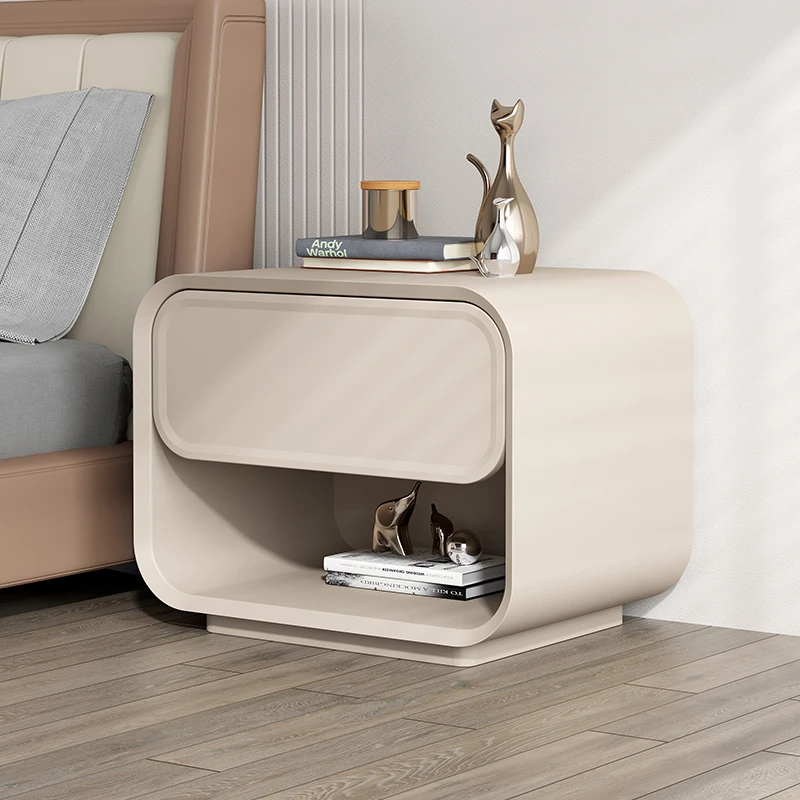 

Simple Modern Bedroom Nightstands Paint Side Cabinet Luxury Creative Minimalist INS Cream Style Storage Cabinet Furniture WKNS