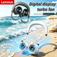 Ventilateur de cou portable Lenovo 5000 mAh rechargeable, rafraîchisseur d'air portable avec affichage numérique USB pour sports de plein air et voyages 2026 1