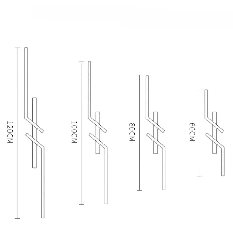 현대적인 LED 천장 조명 심플한 라인 디자인 골드 광택 벽 램프 60/80/100/120cm 침실 거실 복도 입구용
