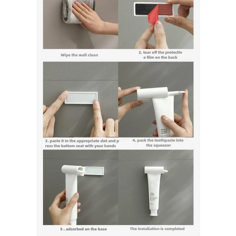 Toothpaste Squeezer Tooth Brush Holder Bathroom Accessories Wall Toothpaste Squeezer Magnetic Lazy Squeeze Toothpaste Clip Bathroom Rack
