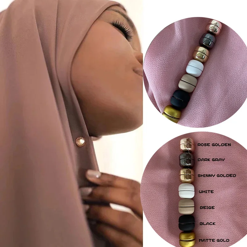 WLP Macaron Safe Hijabs Brooch No Hole Pins Strong Metal Plating Magnetic Women Muslim Hijabs Scarf Magnet Clips Accessories