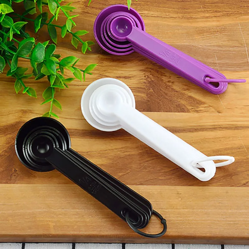 Kitchen Measuring Spoons Measuring Spoon Set Measuring Cup and Spoon Set Plastic Measuring Cup 5pcs/set Kitchen Measuring Spoon Measuring Cups Tools Portable Plastic Coffee Sugar Scoop Kitchen Gadgets