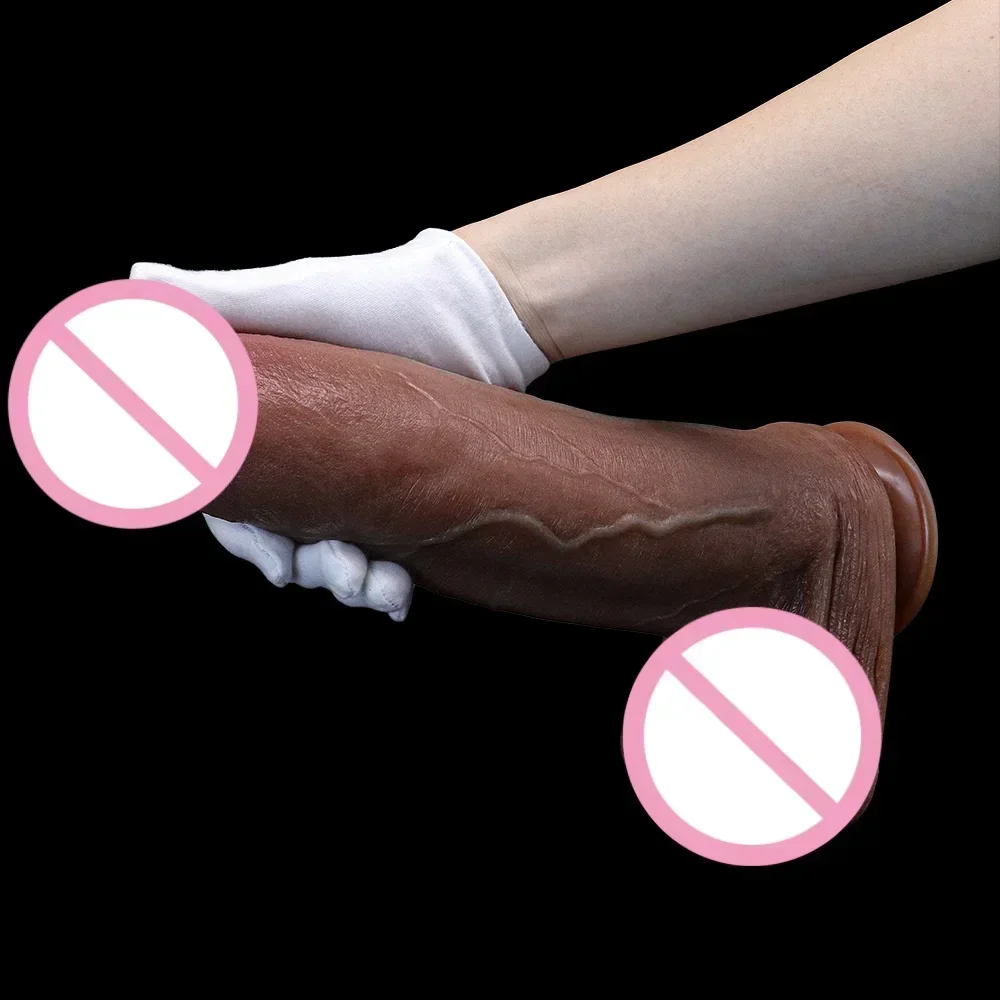 34CM Long Super Fat Dildo Realistic Silicone Penis Huge Anal Dildo Suction Cup Big Cock Men's/women's Masturbation Tool Anal Toy