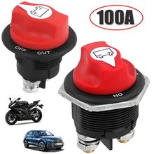 

100A Car RV Battery Switch Rotary Disconnecter Power Safe Cut Off Isolator for Motorcycle Truck Marine Boat Disconnect Switches