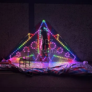 DDDZ 6 square Big Triangle night LED airplane ripstop nylon delta kite military 544 umbrella fabric delta night kite with lights 1