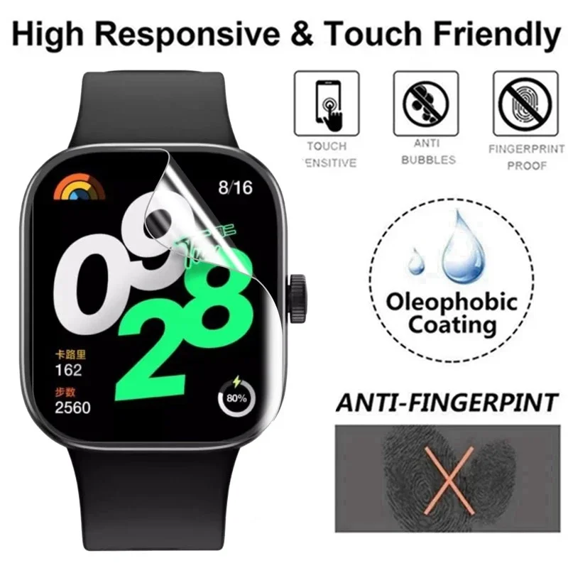 Redmi Watch 4 용 3D 곡선 TPU 하이드로 겔 필름 Redmi Watch 4 SmartWatch 보호 필름 용 HD 투명 소프트 스크린 보호기