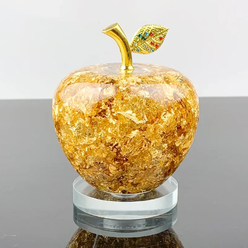 

Cross border hot selling small size gold foil crystal apple ornaments, creative Christmas gifts, best-selling Southeast Asian