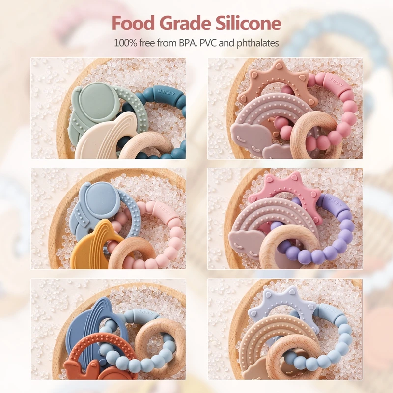 Baby Silicone Bracelet Teether Toys BPA Free Silicone Celestial Nursing Teething Toys Food Grade Newborn Gift teething toys,silicone teething toys