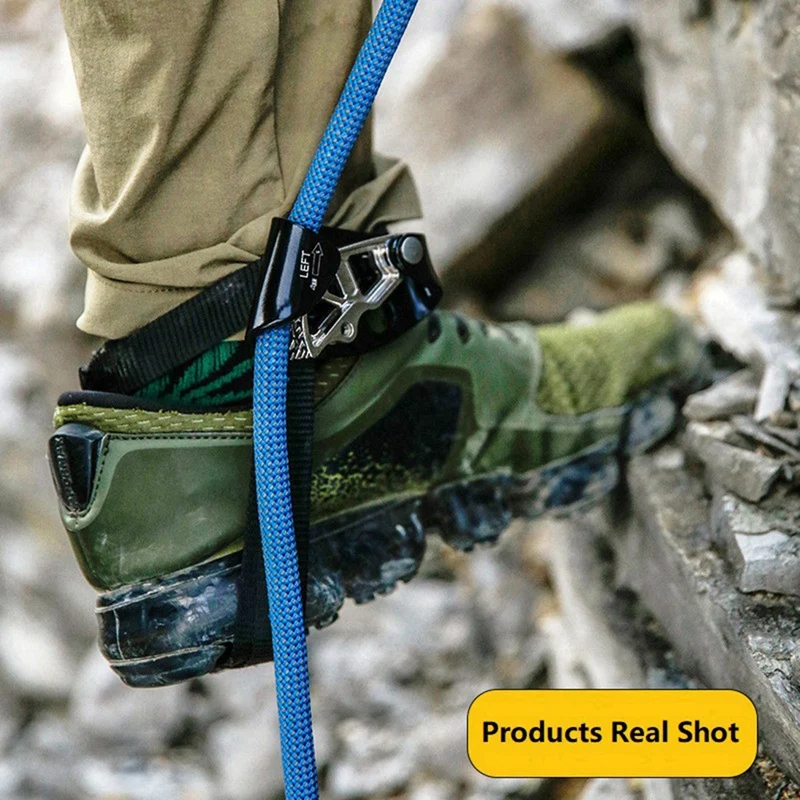 CAMNAL Rock Climbing Foot Ascender Riser With Pedal Belt Grasp Rope Gear Anti Fall Off Left Right Foot Ascend 5