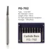 10pcs/1Box Dental Carbide Steel Burs Cone drill FG for High Speed Handpiece FG-702 2
