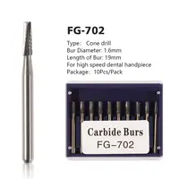 10pcs/1Box Dental Carbide Steel Burs Cone drill FG for High Speed Handpiece FG-702 2
