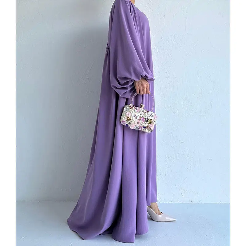 Islamic Ladies Fashion Long Sleeve Abaya Dress Dubai Turkey Ramadan Muslim Long Dress for Women Abayah Islam Muslim Dress