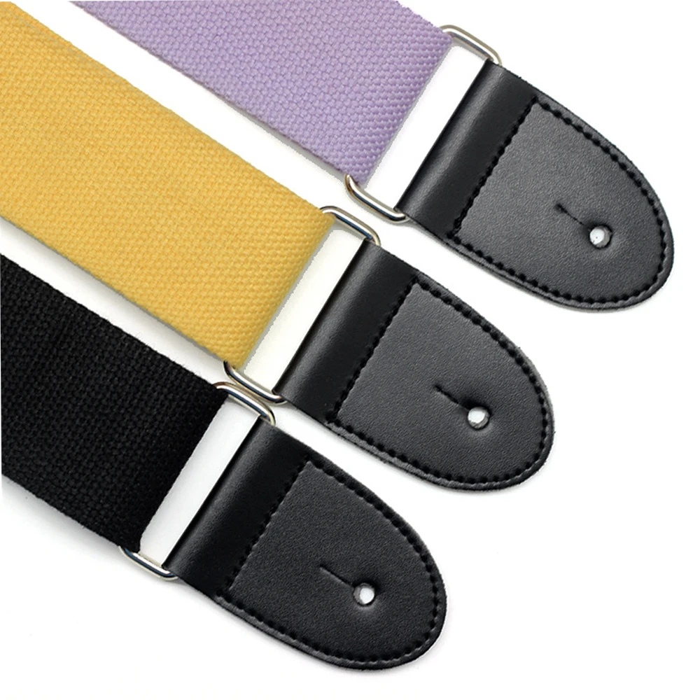 Colorful Cotton Guitar Strap - Soft Yellow and Sky Blue