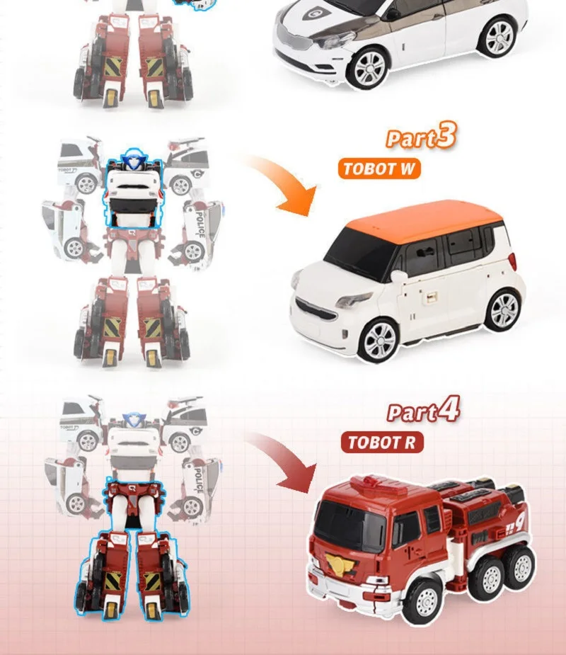 Coreia Anime Deformado Robô Carro Action Figure