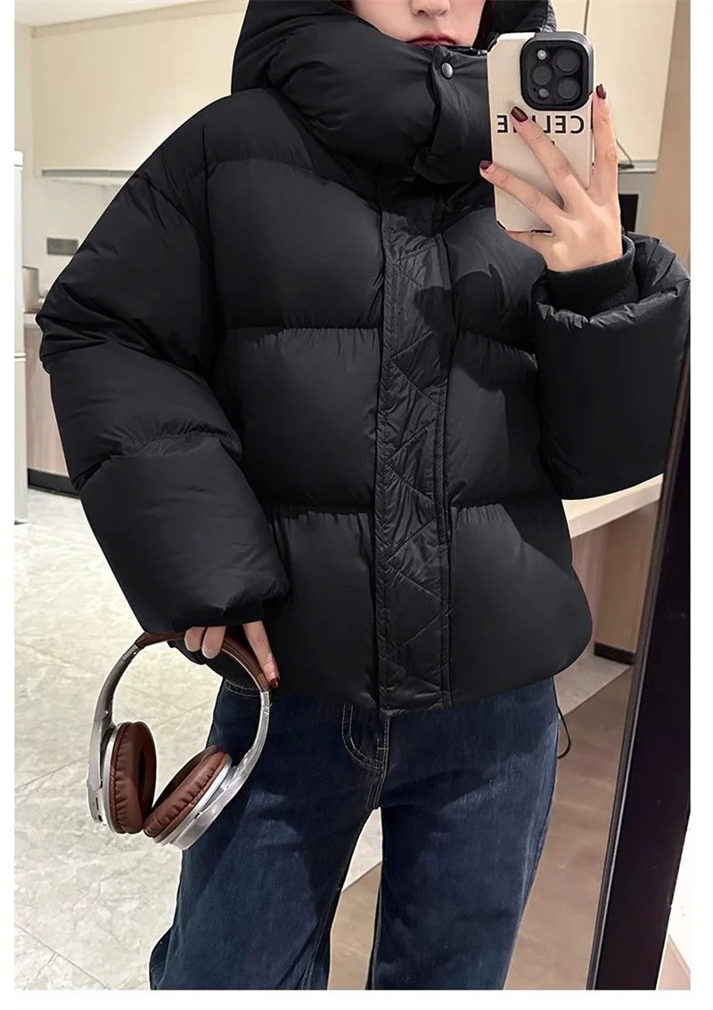 Cotton Jacket 2024 New Fashionable and Versatile Western Style Short Style Hooded Thick Cotton Jacket Loose Winter Cotton Jacket
