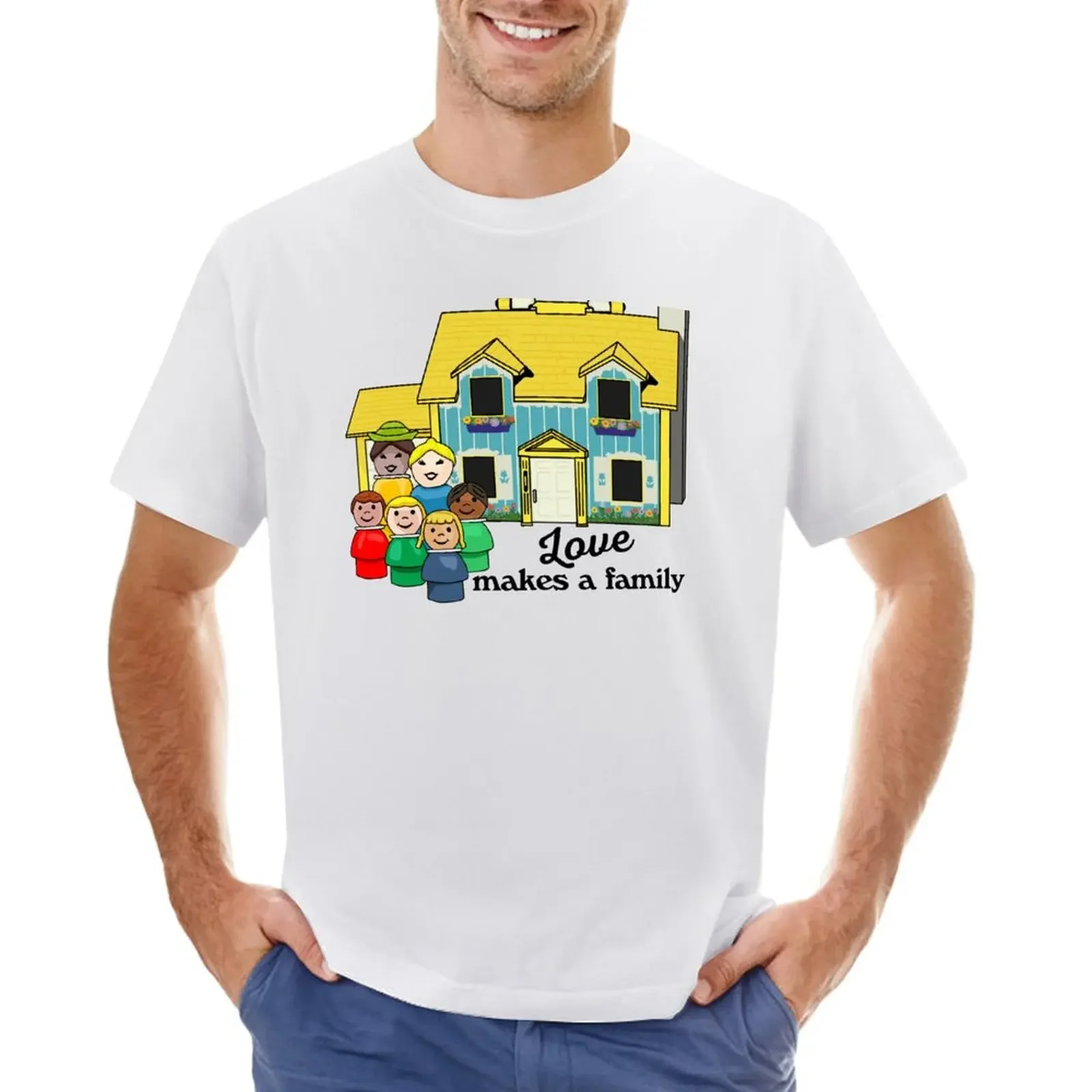Fisher Price Little People Love Crea Una Grafica Per T-Shirt Di Famiglia Per Un Ragazzo T-Shirt Grafiche Da Uomo Grandi E Alte