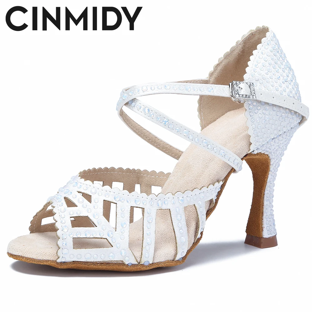 

CINMIDY New Fashion Dance Shoes For Women Ballroom Latin Dance Shoes Girls Jazz Salsa Tango Shoes Women's White Wedding Shoes