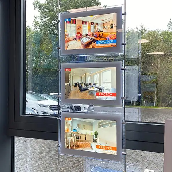 Real Estate Window Hanging Acrylic Photo Frame Advertising Display Office L : HKSIGN Real Estate Window Hanging Acrylic Photo Frame