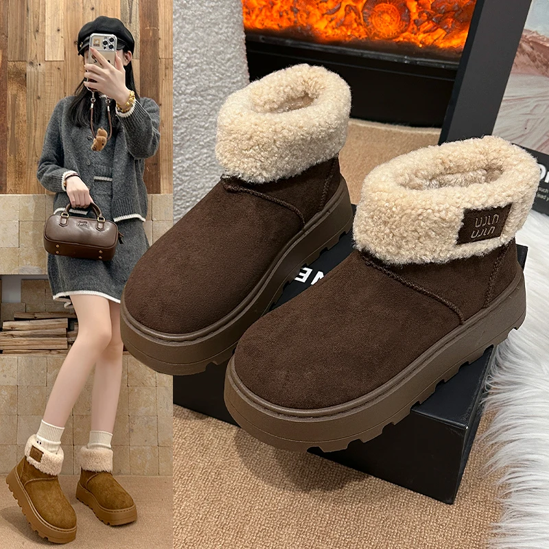 Women's Elegant Fleece-Lined Warm Winter Shoes - Comfortable Round Toe Design, Soft Fabric Upper & Non-Slip Pvc Sole, Suitable for Indoor and Outdoor Use, Cute and Comfortable Women's Shoes, Warm Lining, a Must-Have for Cold Weather