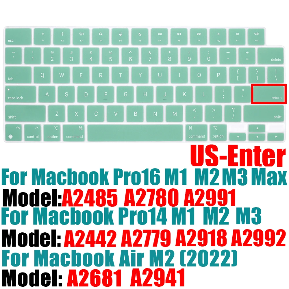 Batianda Copertura della tastiera per MacBook Pro 14 A2442 & MacBook Pro 16 A2485 2021 Rilascio M1 ProMax Chip Premium Ultra Sottile Impermeabile Tastiera Della Copertura Della Pelle Impermeabile