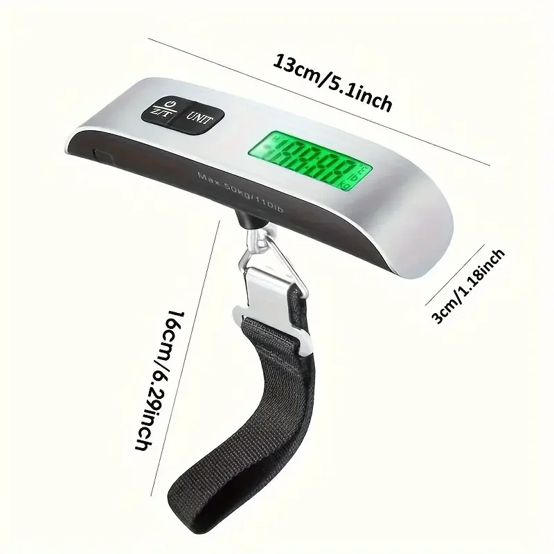 Luggage Scale Luggage Weight Scale Hanging Scale Digital Luggage Scale 110lbs Hanging Baggage LCD Display Portable Suitcase Weighing Scale Travel Luggage Weight Tool