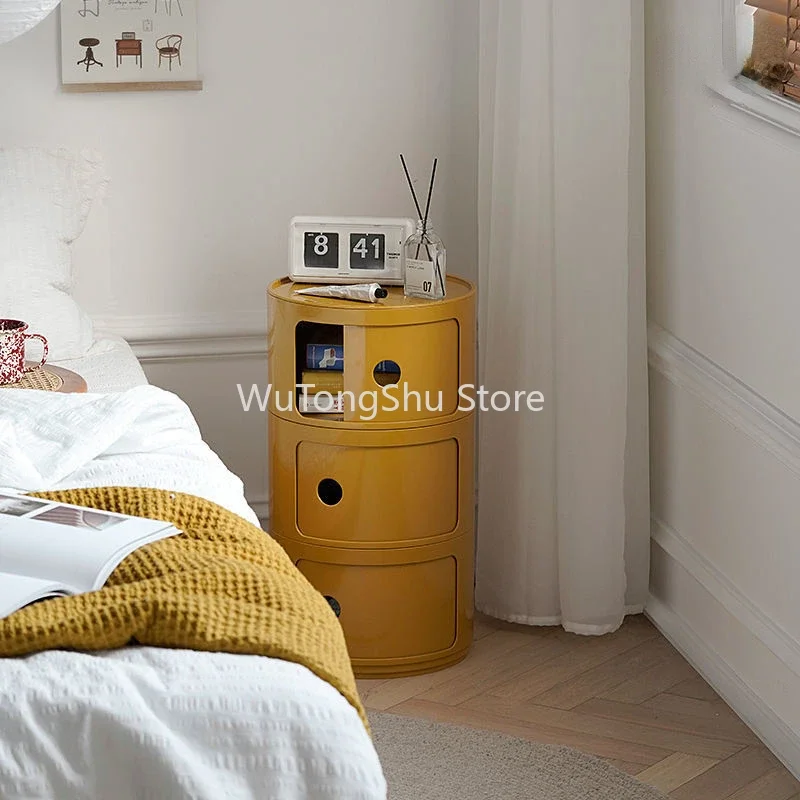Nordic Net Red Bedroom Bedside Table Modern Minimalist Round Bedside Bed Furniture for Nightstands Set