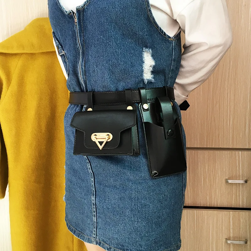 Fashion waist bag for women punk style 2-piece chest bag designer crossbody cute waist belt waist bag chest bag crossbody bag