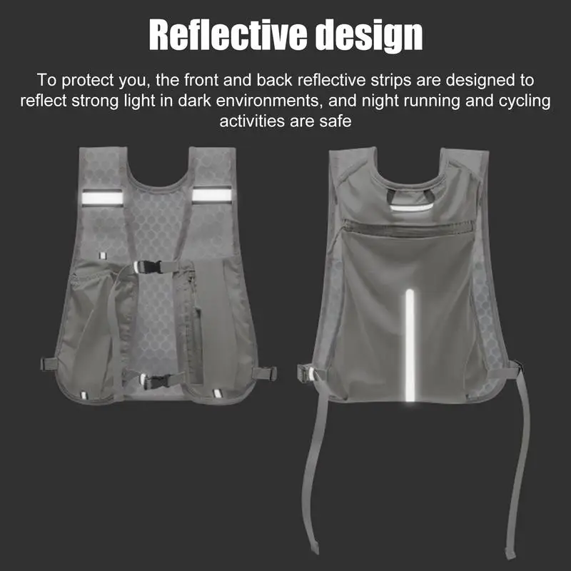 Running Vest Reflective Hydration Water Chest Pack Lightweight Running Water Bottle Storage Vest With Phone Holder Cycling Vest