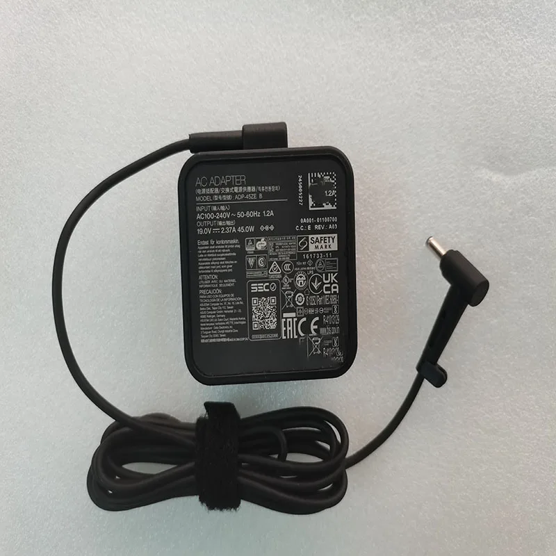 Asus-carregador Adaptador Adp45ze b 19.0v 2.37a 45w 4.0 mm x 1.35 mm para Asus Zenbook 14 Ux433fa