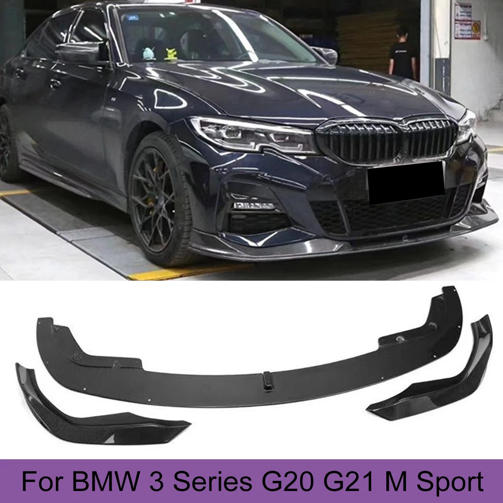 

Carbon Fiber Front Bumper Lip Spoiler Splitters For BMW 3 Series G20 G21 M Sport 2019 - 2022 Front Spoiler Apron Cupwings