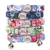 Personalized Puppy Cat Collar Flower Printed Cat Safety Collars Adjustable Kitten Necklace With Free Engraved ID Nameplate Bell 2