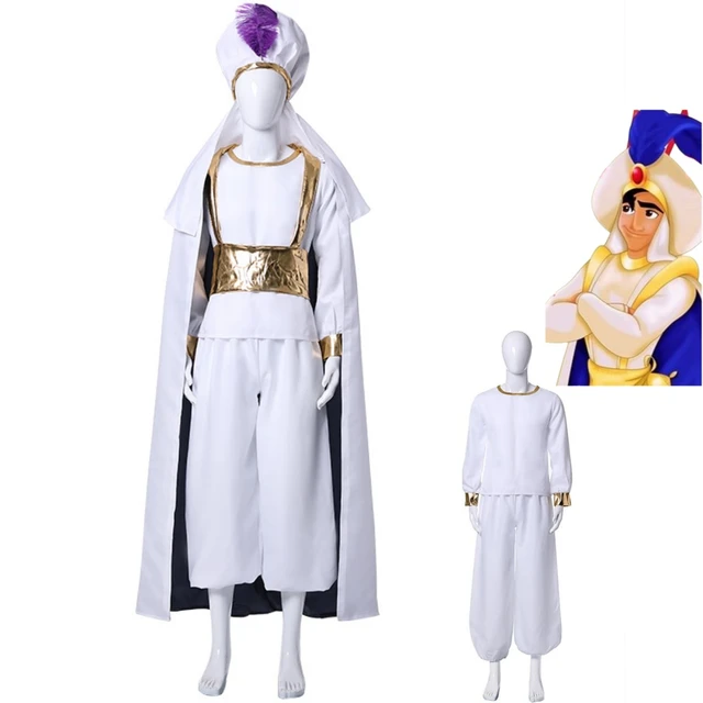 Disfraz de Aladdín para adultos, disfraz de Príncipe Aladdín para niños,  Anime, vestido de fantasía, Disfraces de Halloween para hombres - AliExpress