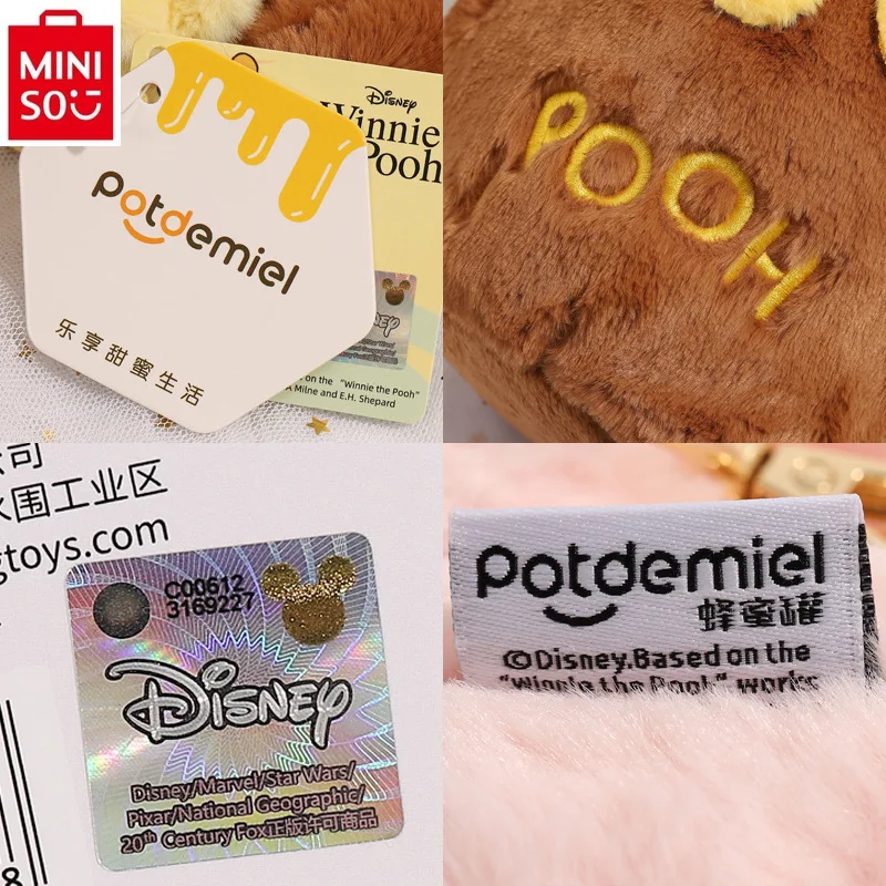 MINISO Disney Winnie Bear Cute High Quality Plush Handheld Crossbody Bag for Women's Fashion Storage Sweet Shoulder Bag