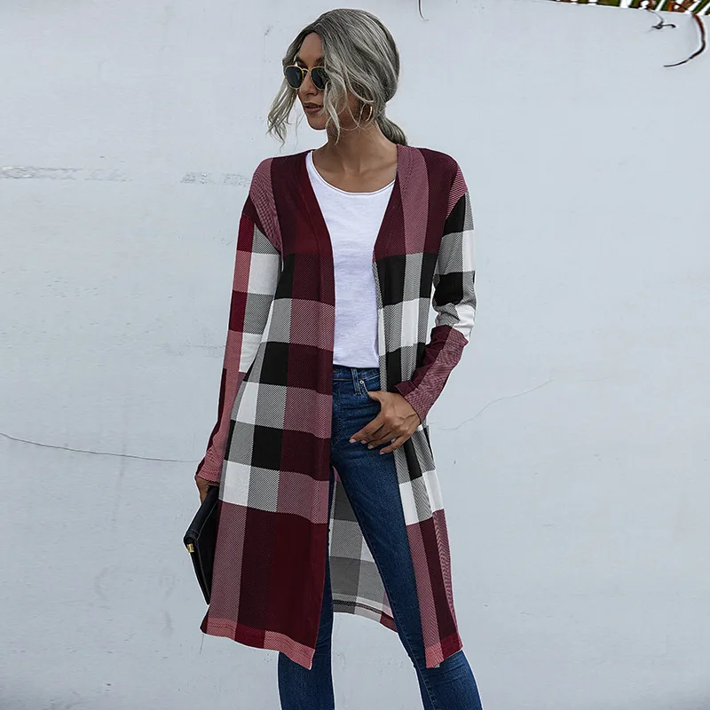 Ladies Long Sleeve Jacket Coat Outwear Spring Autumn Casual Female Women Knitted Long Trench Coat Overcoat Capes Plus Size