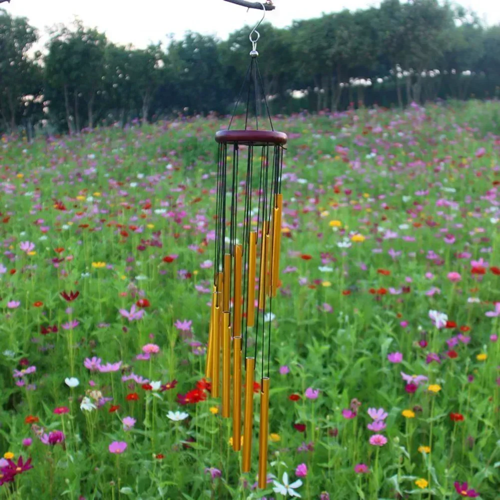Windspiel Mit 12 Aluminiumrohren - 58,9 Cm, Für Garten, Terrasse, Bauernhaus-Deko