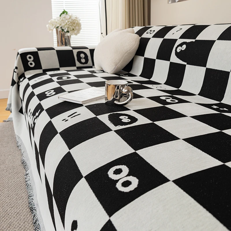 

Modern Funny Cartoon Sofa Towel, Throw Blanket for Living Room Decor, Christmas Sofa Cover, Anti Cat Scratch, Protection Cloth