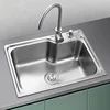 Stainless Steel Kitchen Sinks Wash Basin Thickened Washing Sink Single Sink Table Upper and Lower Basin Kitchen Accessories T 1