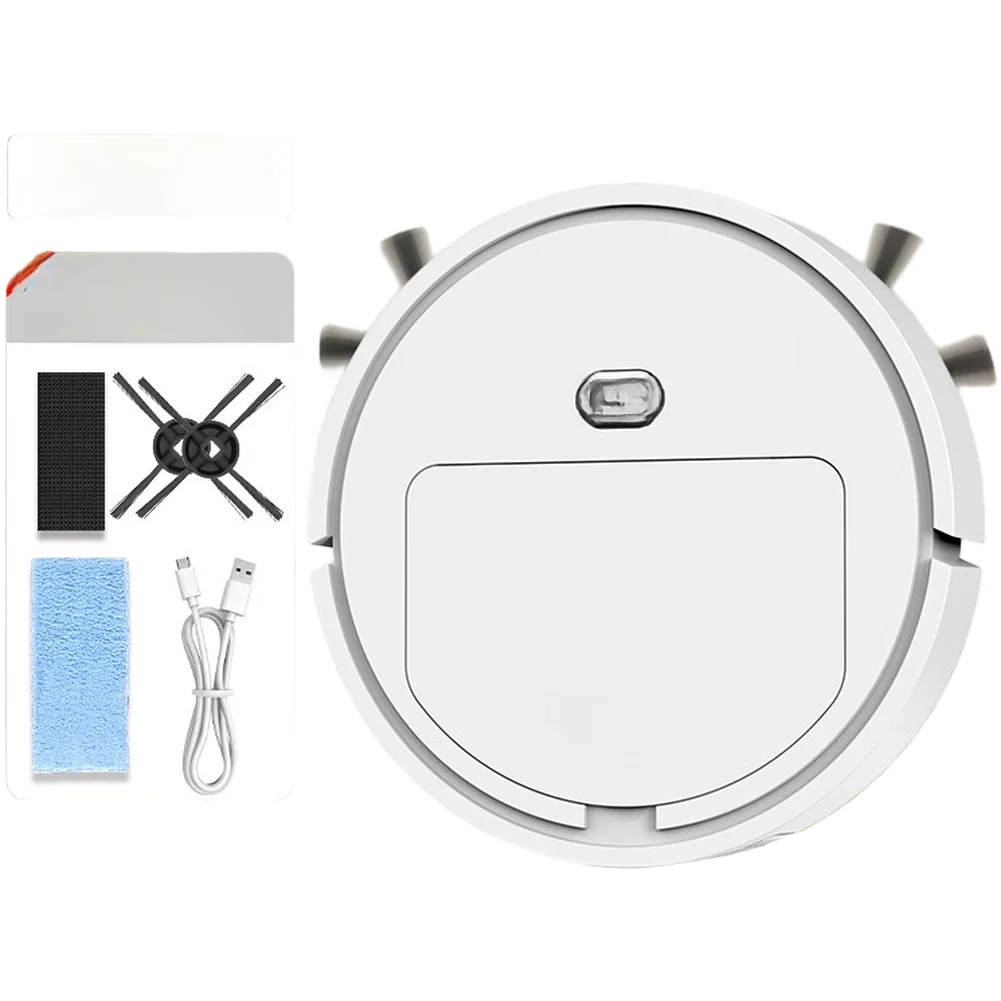 3 in 1 로봇 진공청소기, 애완동물 털 제거, 저소음 45dB, 6cm 초슬림 바디, 가정 바닥 청소용