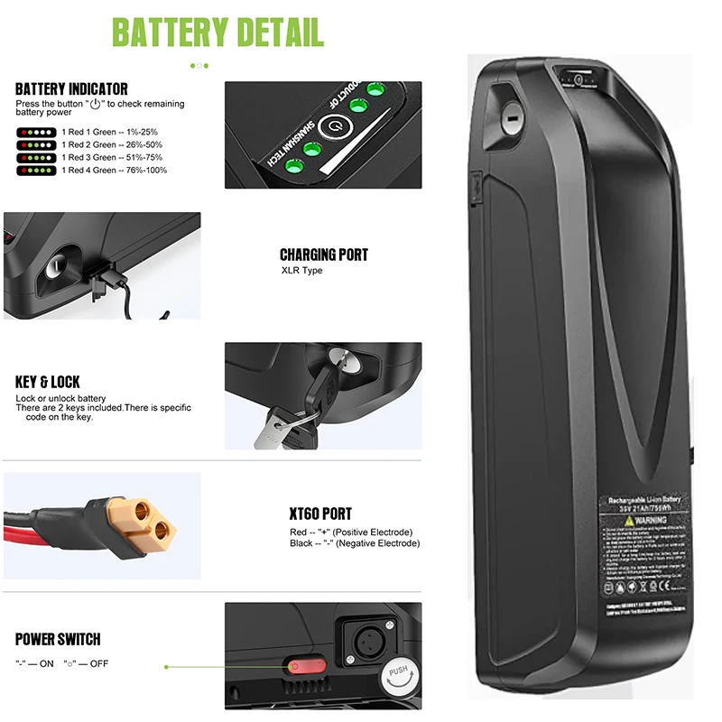 36V48V52V E bike Battery 20 30 40ah 50ah 60ah Electric Bicycle Bike Batteria Hailong 18650 Cells 60v72v Bafang 750w 2000w 3000w