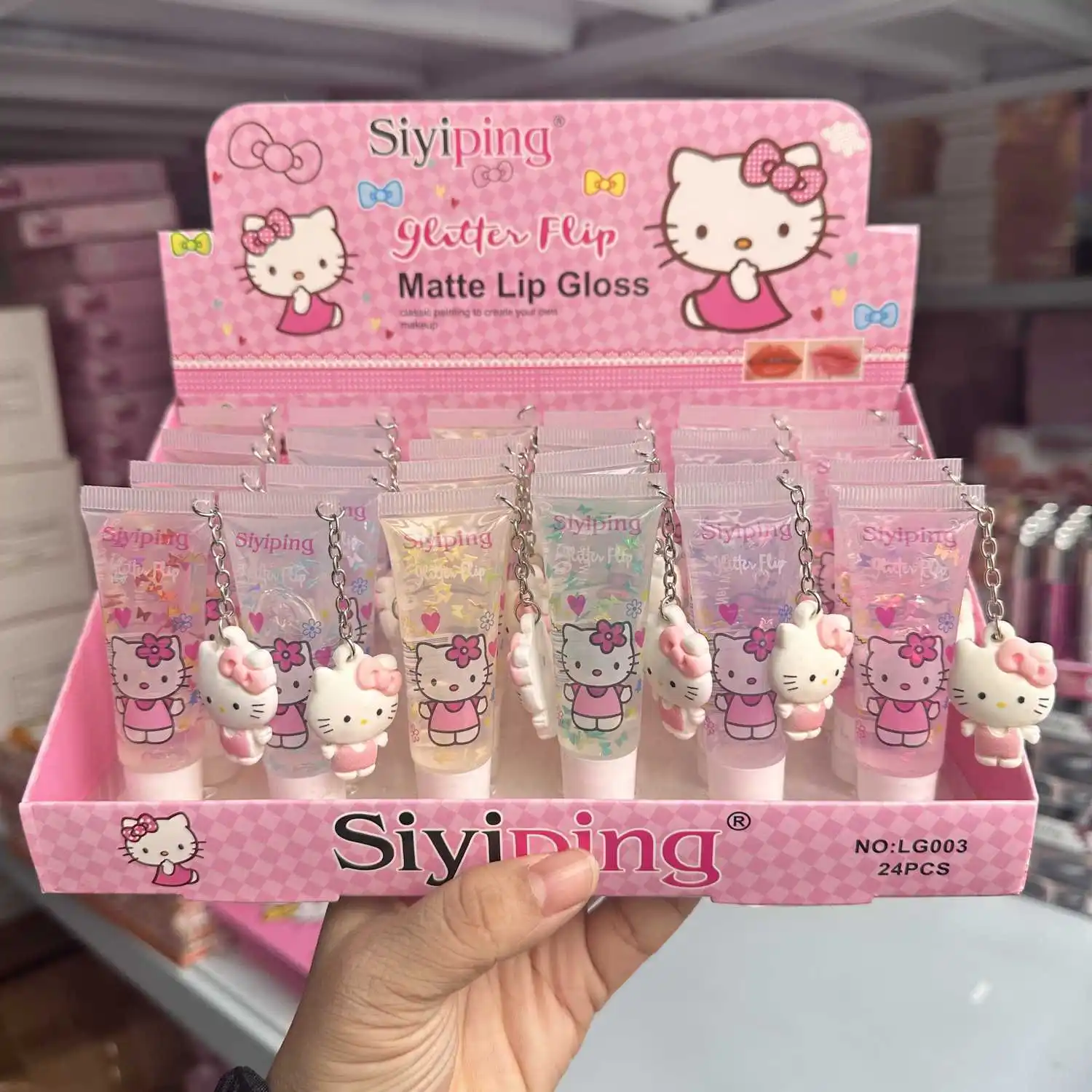 

24 набора, Увлажняющая губная помада Hello Kitty в мультяшном стиле