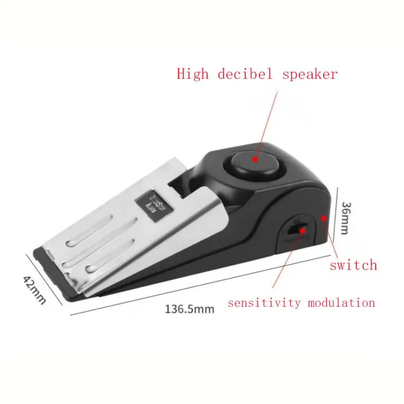 Safety Door Stop Alarm with Dual Protection Physical Block + Loud Siren for Women Solo Travelers Night Safety