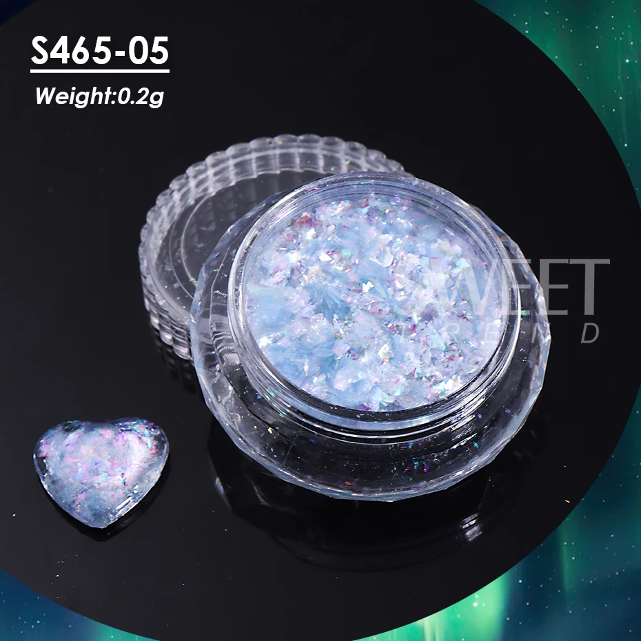 Iridescent Opal Nail Art Glitter Flakes