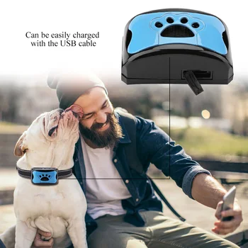 Dog Pet Anti Barking Device USB Electric Ultrasonic Dog Training Collar Dog Stop Barking Vibration Anti Bark Pet Collar for Dogs 4